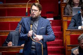 Parliamentary window of the Rassemblement National at the National Assembly - Paris AJ
