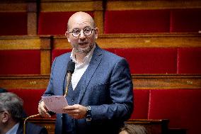Parliamentary window of the Rassemblement National at the National Assembly - Paris AJ