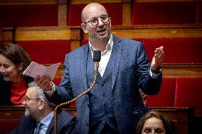 Parliamentary window of the Rassemblement National at the National Assembly - Paris AJ