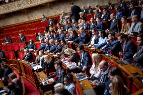 Parliamentary window of the Rassemblement National at the National Assembly - Paris AJ