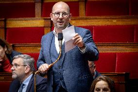 Parliamentary window of the Rassemblement National at the National Assembly - Paris AJ