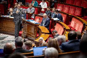 Parliamentary window of the Rassemblement National at the National Assembly - Paris AJ