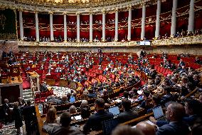 Parliamentary window of the Rassemblement National at the National Assembly - Paris AJ