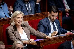 Parliamentary window of the Rassemblement National at the National Assembly - Paris AJ