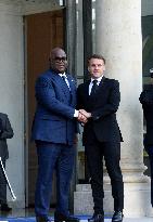 Macron Welcomes President Of The Democratic Republic Of Congo Felix Tshisekedi - Paris