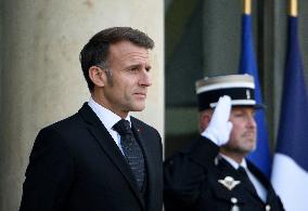 Macron Welcomes President Of The Democratic Republic Of Congo Felix Tshisekedi - Paris