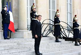 Macron Welcomes President Of The Democratic Republic Of Congo Felix Tshisekedi - Paris