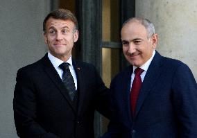 Macron Welcomes Prime Minister Of The Republic Of Armania Nikol Pachinian - Paris