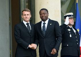 Macron Welcomes President Of The Council Of The Togolese Republic Faure Gnassingbe - Paris
