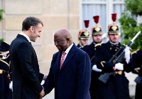 Macron Welcomes President Republic Of Liberia Joseph Boakai - Paris