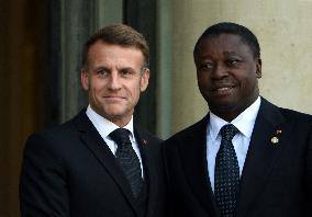 Macron Welcomes President Of The Council Of The Togolese Republic Faure Gnassingbe - Paris
