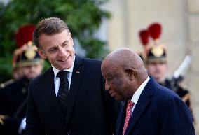 Macron Welcomes President Republic Of Liberia Joseph Boakai - Paris