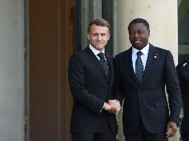 Macron Welcomes President Of The Council Of The Togolese Republic Faure Gnassingbe - Paris