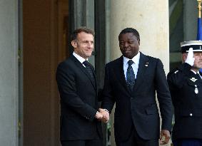 Macron Welcomes President Of The Council Of The Togolese Republic Faure Gnassingbe - Paris
