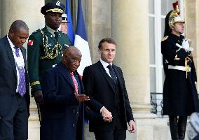 Macron Welcomes President Republic Of Liberia Joseph Boakai - Paris