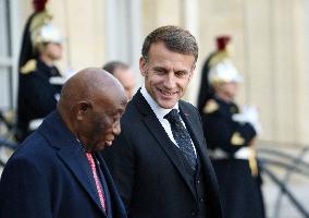 Macron Welcomes President Republic Of Liberia Joseph Boakai - Paris