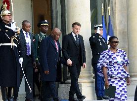 Macron Welcomes President Republic Of Liberia Joseph Boakai - Paris