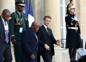 Macron Welcomes President Republic Of Liberia Joseph Boakai - Paris