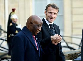 Macron Welcomes President Republic Of Liberia Joseph Boakai - Paris