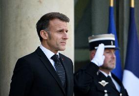 Macron Welcomes President Of The Democratic Republic Of Congo Felix Tshisekedi - Paris