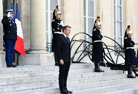 Macron Welcomes President Of The Democratic Republic Of Congo Felix Tshisekedi - Paris