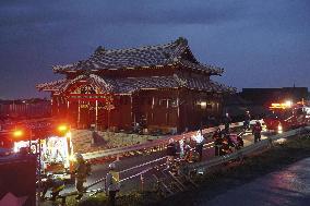 Fire drill at Okinawa's Shuri Castle