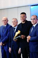 Kylian Mbappe Receives Golden Boot Award - Madrid