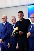 Kylian Mbappe Receives Golden Boot Award - Madrid