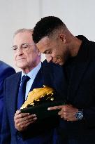 Kylian Mbappe Receives Golden Boot Award - Madrid