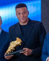 Kylian Mbappe Receives Golden Boot Award - Madrid