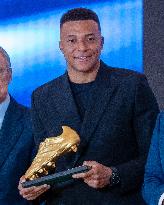 Kylian Mbappe Receives Golden Boot Award - Madrid