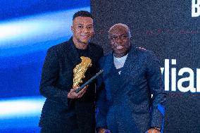 Kylian Mbappe Receives Golden Boot Award - Madrid