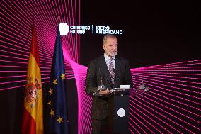 King Felipe attends the first Ibero-American Future Congress - Madrid