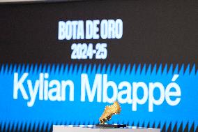 Kylian Mbappe Receives Golden Boot Award - Madrid