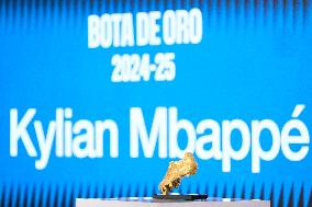 Kylian Mbappe Receives Golden Boot Award - Madrid