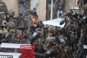 Military Exercise in The Little Town of Calvi - Corsica