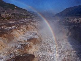 Hukou Waterfall Rainbow Landscape in Linfen