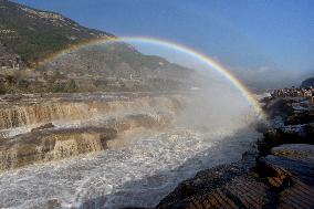 Hukou Waterfall Rainbow Landscape in Linfen