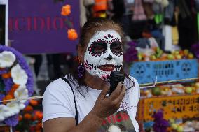 Relatives Demand Justice For The Feminicide Victims - Mexico City