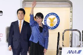 Japan PM Takaichi returns home