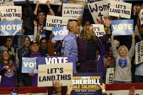 Former US President Barack Obama Attends Mike Sherrill Rally in Newark, NJ