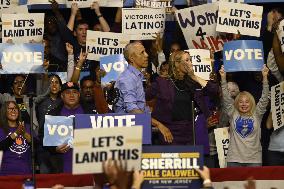 Former US President Barack Obama Attends Mike Sherrill Rally in Newark, NJ