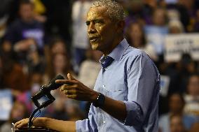 Former US President Barack Obama Attends Mike Sherrill Rally in Newark, NJ