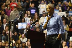 Former US President Barack Obama Attends Mike Sherrill Rally in Newark, NJ
