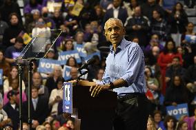 Former US President Barack Obama Attends Mike Sherrill Rally in Newark, NJ