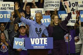 Former US President Barack Obama Attends Mike Sherrill Rally in Newark, NJ