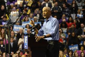 Former US President Barack Obama Attends Mike Sherrill Rally in Newark, NJ