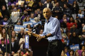Former US President Barack Obama Attends Mike Sherrill Rally in Newark, NJ