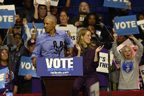 Former US President Barack Obama Attends Mike Sherrill Rally in Newark, NJ