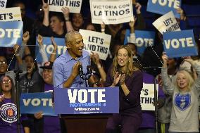 Former US President Barack Obama Attends Mike Sherrill Rally in Newark, NJ
